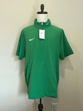 NWT Nike Men’s Lightweight Sideline Coach Jacket Stowaway Hood Large Green